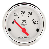 Thumbnail for Autometer Arctic White 52mm 0-100 PSI Short Sweep Electronic Oil  Pressure Gauge