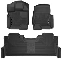 Thumbnail for Husky Liners 2017 Ford F-250 Super Duty Crew Cab X-Act Contour Black Front & Rear Floor Liners