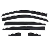 Thumbnail for AVS 06-10 Infiniti M45 Ventvisor Low Profile Deflectors 6pc - Smoke w/Chrome Trim