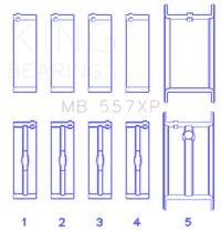 Thumbnail for King General Motors 262/267/302/307.010in Undersize Crankshaft XP-Series Main Bearing Set (Set of 5)