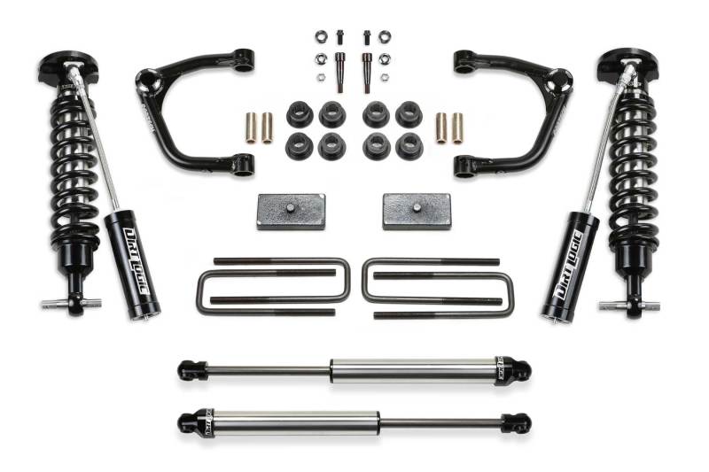 Fabtech 19-21 GM C/K1500 P/U Diesel 3in Uniball UCA Sys w/Dl 2.5 Resi & 2.25