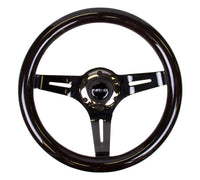 Thumbnail for NRG Classic Wood Grain Steering Wheel (310mm) White w/Neochrome 3-Spoke Center