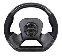 Thumbnail for NRG Carbon Fiber Steering Wheel (320mm) CF Center Plate & Two-Tone Carbon w/Leather Trim Handles