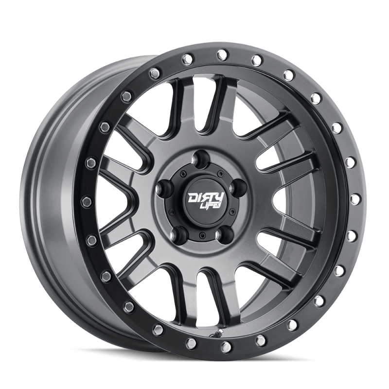 Dirty Life 9309 Canyon Pro 17x9/5x127 BP/-38mm Offset/71.5mm Hub Satin Graphite Wheel - Beadlock