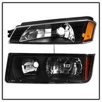 Thumbnail for xTune 02-06 Chevy Avalanche w/Cladding OEM Bumper Light & Headlights - (BLACK) (HD-JH-CAVA02-SET-BK)