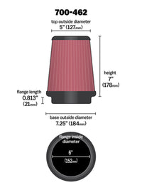 Thumbnail for Airaid Universal Air Filter - Cone 6 x 7-1/4 x 5 x 7