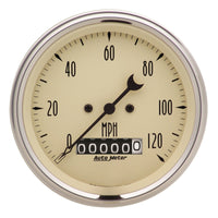 Thumbnail for Autometer 3-3/8in 120mph Antique Beige Elec. Programmable Speedometer w/ Wheel Odometer