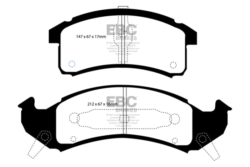 EBC 92-93 Buick Le Sabre (FWD) 3.8 Redstuff Front Brake Pads