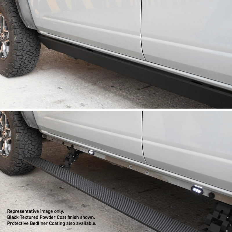 RealTruck 21-24 Ford Bronco 2dr VoltStep Electric Running Board Kit (No Drill) - Bedliner Coating