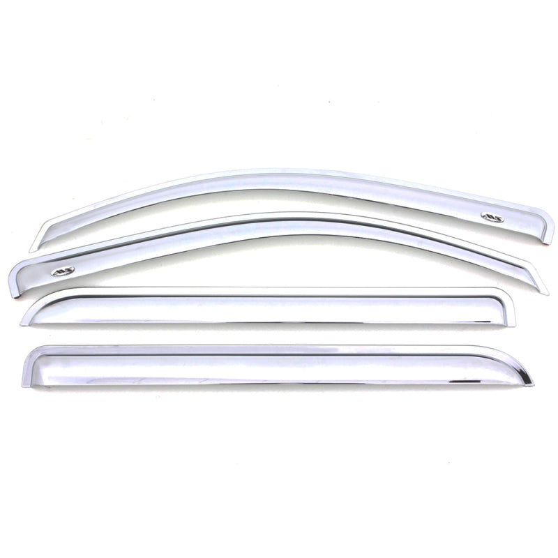 AVS 13-18 Ford Fusion Ventvisor Outside Mount Front & Rear Window Deflectors 4pc - Chrome