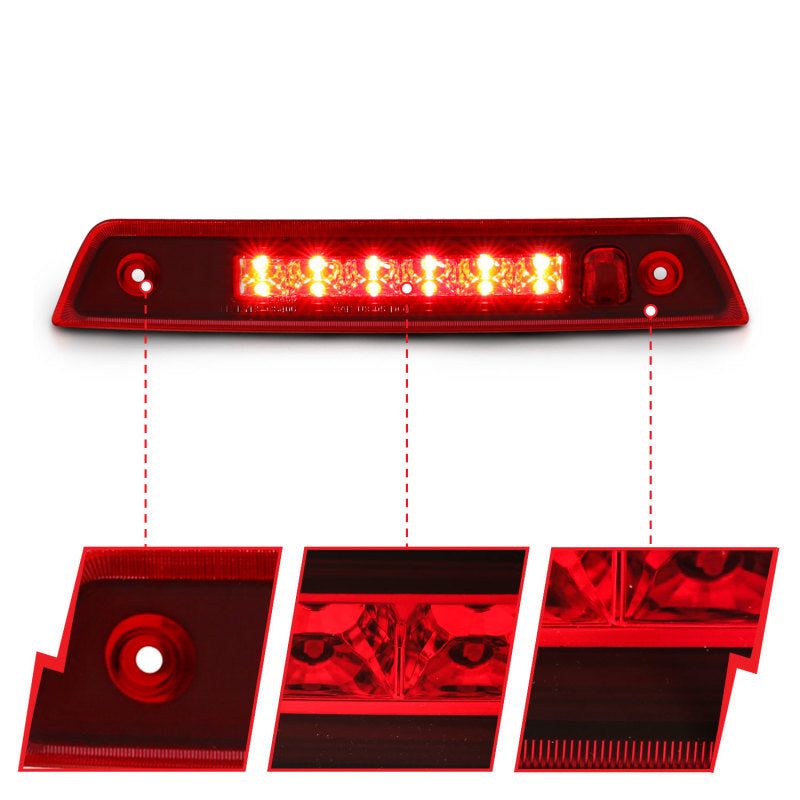 ANZO 05-10 Jeep Grand Cherokee LED 3rd Brake Light - Red