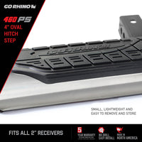 Thumbnail for Go Rhino 4in Oval Hitch Step - Stainless