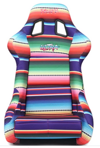 Thumbnail for NRG FRP Bucket Seat PRISMA Serepi Edition W/ Red Pearlized Back Mexi-Cali Blanket Print - Large