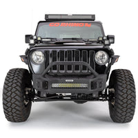 Thumbnail for Go Rhino 07-20 Jeep Wrangler JL/JLU/JK/JKU/Gladiator JT Rockline Front Stubby Bumper w/ Overrider