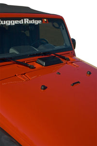 Thumbnail for Rugged Ridge Cowl Vent Scoop Black 98-18 Jeep Wrangler