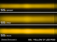 Thumbnail for Diode Dynamics SS3 LED Pod Max - Yellow SAE Fog Angled LH (Single)