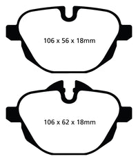 Thumbnail for EBC 11+ BMW X3 2.0 Turbo (F25) Greenstuff Rear Brake Pads