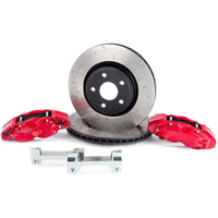 Thumbnail for Alcon 07+ Jeep JK w/ 5x5.5in Hub 357x32mm Rotor 4-Piston Red Calipers Front Brake Upgrade Kit