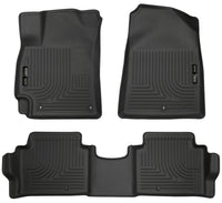 Thumbnail for Husky Liners 2017 Hyundai Elantra Weatherbeater Black Front and Second Row Floor Liners