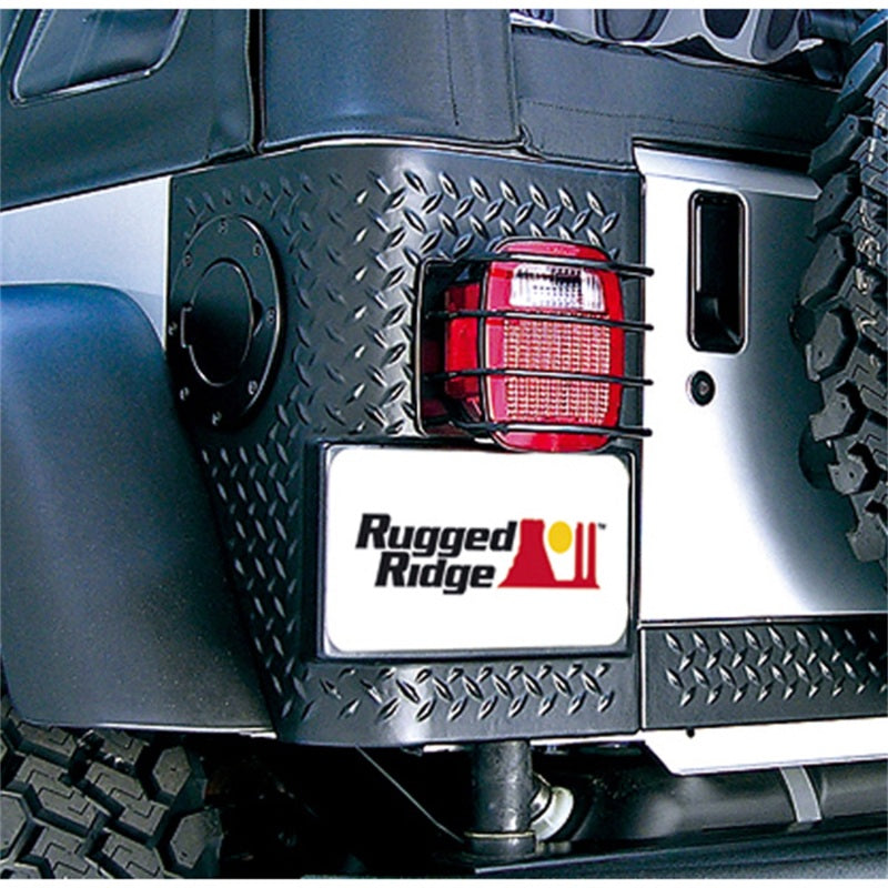 Rugged Ridge 76-06 Jeep CJ / Jeep Wrangler Black Euro Tail Light Guards