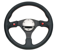 Thumbnail for NRG Reinforced Steering Wheel (320mm) Blk Leather w/Dual Buttons