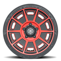 Thumbnail for ICON Victory 17x8.5 6x135 6mm Offset 5in BS Satin Black w/Red Tint Wheel