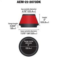 Thumbnail for AEM 5 in x 5 in Dryflow Air Filter