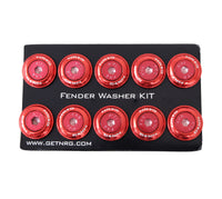 Thumbnail for NRG Fender Washer Kit w/Color Matched M6 Bolt Rivets For Plastic (Red) - Set of 10