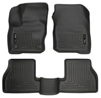 Thumbnail for Husky Liners Weatherbeater 2016 Ford Focus RS Front & 2nd Seat Floor Liners - Black