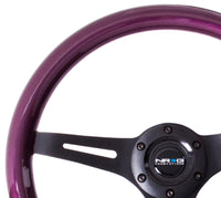 Thumbnail for NRG Classic Wood Grain Steering Wheel (350mm) Purple Pearl/Flake Paint w/Black 3-Spoke Center