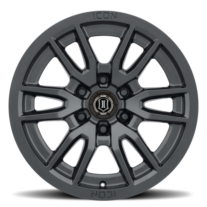 ICON Vector 6 17x8.5 6x120 0mm Offset 4.75in BS 67mm Bore Satin Black Wheel