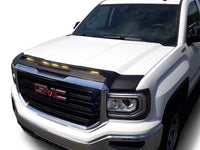 Thumbnail for AVS 2014-2018 GMC Sierra 1500 Aeroskin Low Profile Hood Shield w/ Lights - Black