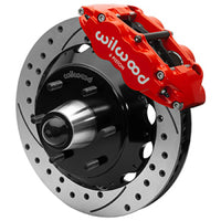 Thumbnail for Wilwood 63-87 C10 CPP Spindle FNSL6R Front BBK 13in Drilled/Slotted 6x5.5 BC - Red