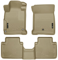 Thumbnail for Husky Liners 2013 Honda Accord WeatherBeater Tan Front & 2nd Seat Floor Liners (4-Door Sedan Only)