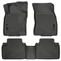 Thumbnail for Husky Liners WeatherBeater 14 Nissan Rogue Front & Second Row Black Floor Liners