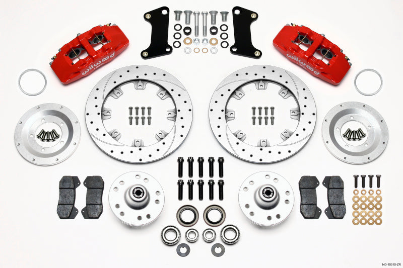 Wilwood Dynapro 6 Front Hub Kit 12.19in Drill-Zinc Red 67-69 Camaro (*Line Kit Needed*)