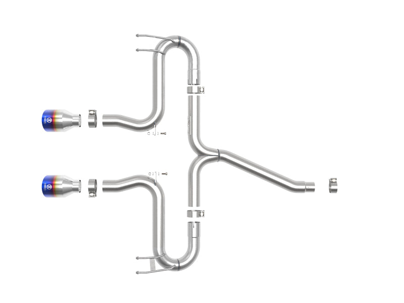 aFe Takeda 2-1/2in 304 SS Axle-Back Exhaust w/Blue Flame Tips 17-20 Honda Civic Sport L4-1.5L (t)