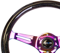 Thumbnail for NRG Classic Wood Grain Steering Wheel (350mm) Black Sparkle/Galaxy Color w/Neochrome 3-Spoke