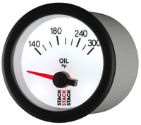 Thumbnail for Autometer Stack 52mm 140-300 Deg F 1/8in NPTF Electric Oil Temp Gauge - White