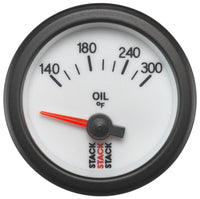 Thumbnail for Autometer Stack 52mm 140-300 Deg F 1/8in NPTF Electric Oil Temp Gauge - White