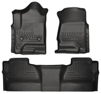 Thumbnail for Husky Liners 14 Chevrolet Silverado/GMC Sierra WeatherBeater Black Front & 2nd Seat Floor Liners