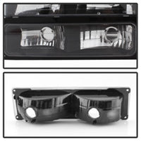 Thumbnail for Xtune Chevy Suburban 94-98 Headlights w/ Corner & Parking Lights 8pcs Black HD-JH-CCK88-AM-BK-SET