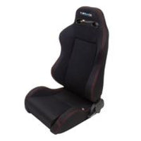 Thumbnail for NRG Sport Seats (Pair) Type-R Cloth w/NRG Logo - Black w/Red Stitch