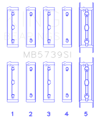 Thumbnail for King Subaru EJ20/EJ22/EJ25 .002 Oversized Bi-Metal Silicon Aluminum Main Bearing Set