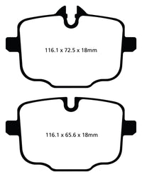 Thumbnail for EBC 10+ BMW 535i 3.0 Turbo (F10) Greenstuff Rear Brake Pads