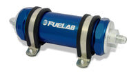 Thumbnail for Fuelab 828 In-Line Fuel Filter Long -12AN In/Out 6 Micron Fiberglass - Blue