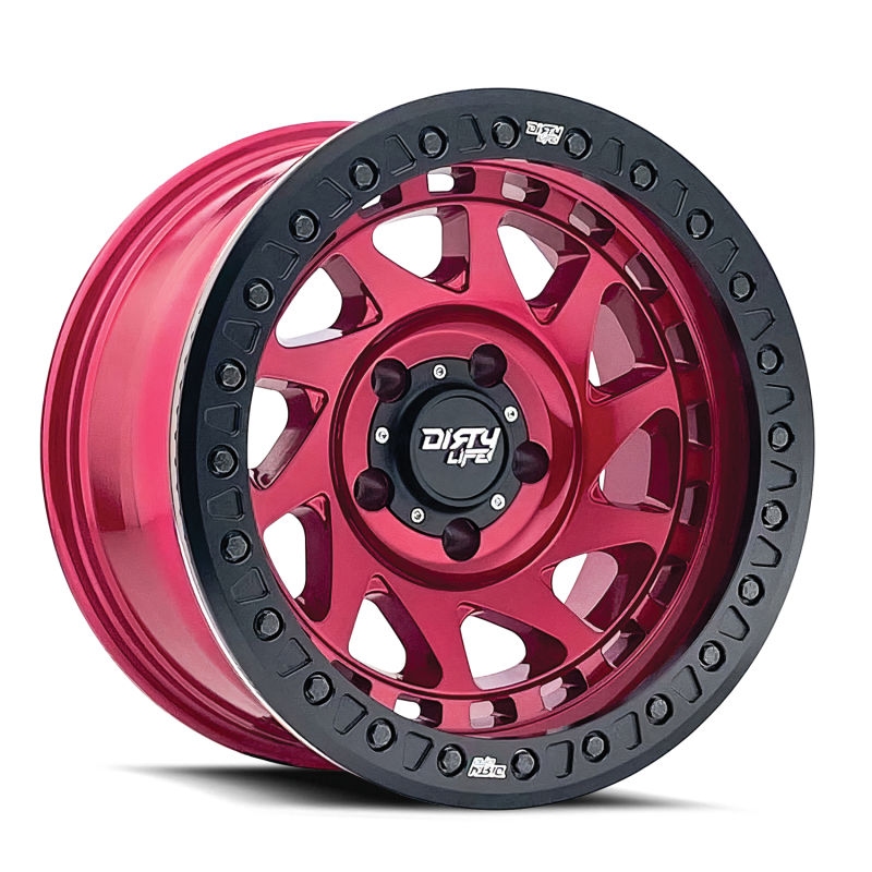 Dirty Life 9313 Enigma Race 17x9 / 5x127 BP / -12mm Offset / 78.1mm Hub Crimson Candy Red Wheel