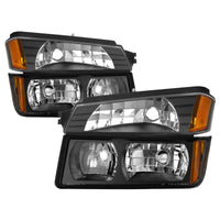 Thumbnail for xTune 02-06 Chevy Avalanche w/Cladding OEM Bumper Light & Headlights - (BLACK) (HD-JH-CAVA02-SET-BK)