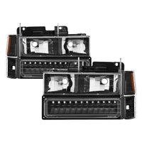 Thumbnail for Xtune 92-94 Blazer Full Size Corner/LED Bumper Headlights Black HD-JH-CCK88-LED-AM-BK-SET