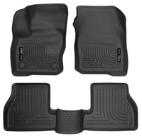 Thumbnail for Husky Liners 2016 Ford Focus Weatherbeater Front and 2nd Seat Floor Liners - Black